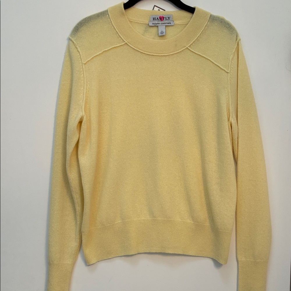 Autumn Cashmere Soft Yellow Crew Neck Sweater